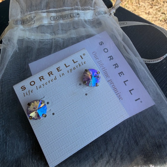 Sorrelli Iridescent Blue Stud Earrings - Picture 2 of 2